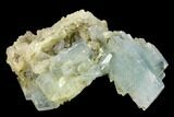 Bladed Blue Barite Crystal Cluster with Quartz- Morocco #160120-1
